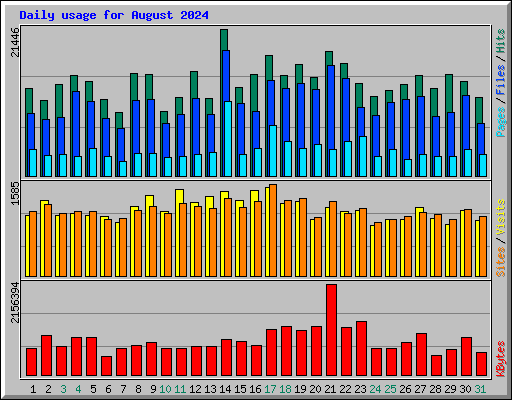 Daily usage for August 2024